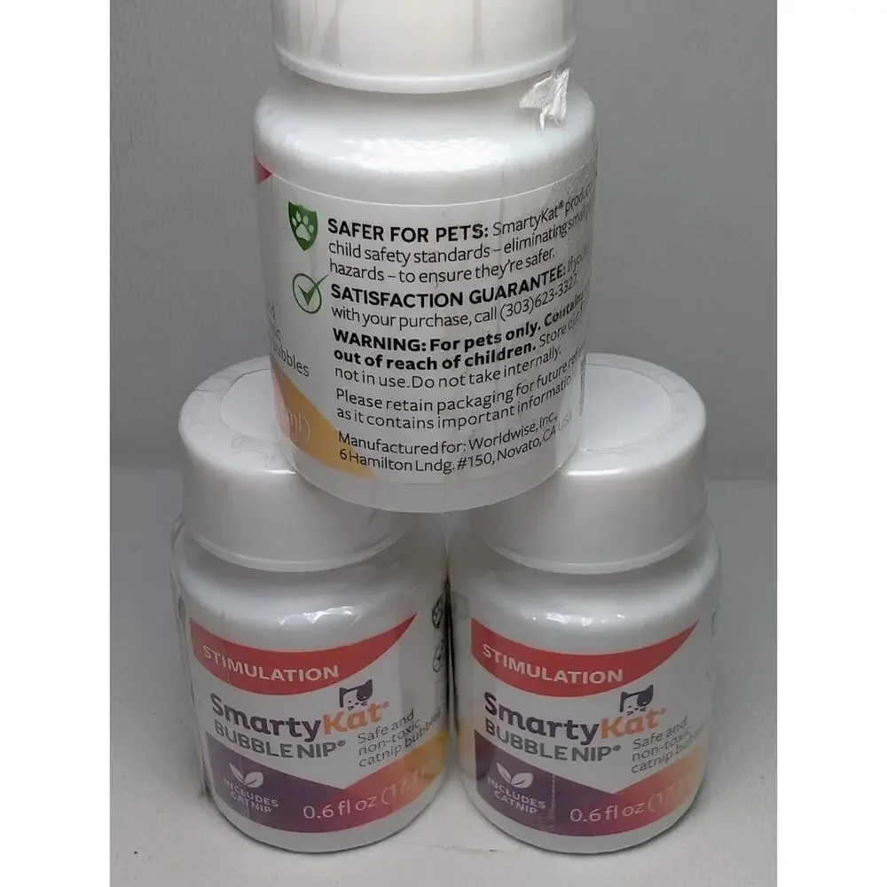 SmartyKat Bubble Nip Catnip Bubbles for Cats & Kittens, Safe for Pets -0.6 Oz